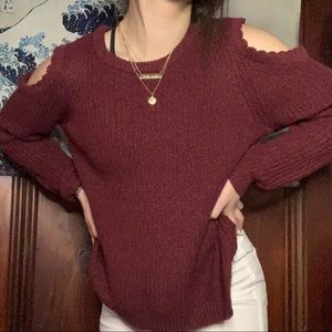 Cold shoulder sweater